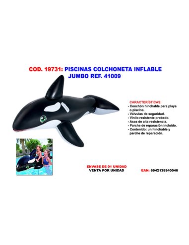 PISCINAS COLCHONETA INFLABLE JUMBO REF. 41009