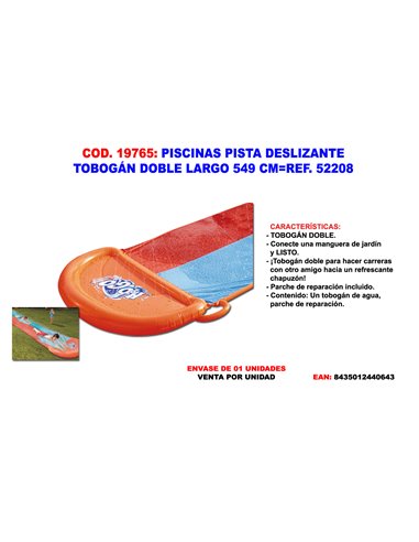 PISCINAS PISTA DESLIZANTE TOBOGAN DOBLE LARGO 549 CM52208