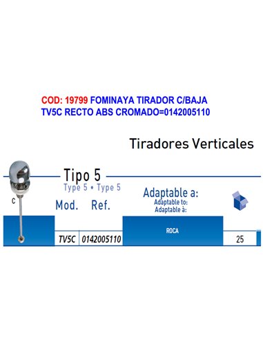 FOMINAYA TIRADOR C/BAJA TV5C RECTO ABS CROMADO0142005110