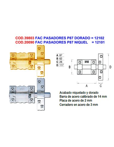 FAC PASADORES 300P/87 NIQUEL12101