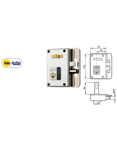 YALE AZBE CERRADURA     10    HN   70 IZQDA.SOBREPONER ANTIPALAN