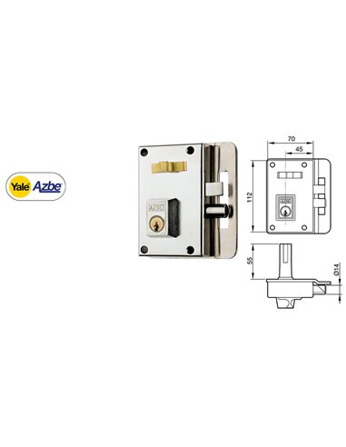 YALE AZBE CERRADURA     10    HN   70 DCHA.SOBREPONER ANTIPALAN