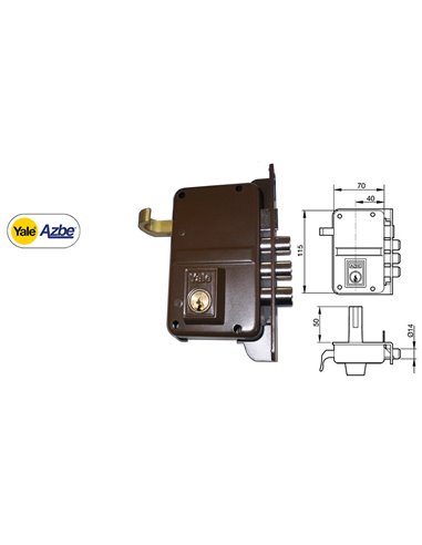 YALE AZBE CERRADURA       8    HP   70 DCHA.SOBREPONER ANTIPALA