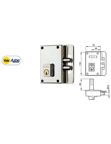 YALE AZBE CERRADURA     10-0 HN   70 DCHA.SOBREPONER ANTIPALANCA