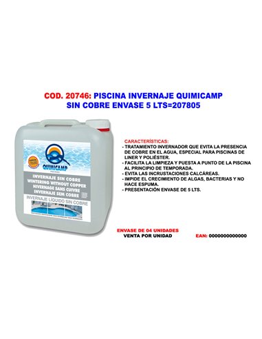 QUIMICAMP INVERNAJE SIN COBRE ENVASE 5 LTS207805