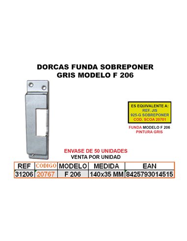 DORCAS FUNDA SOBREPONER GRIS F/20631206