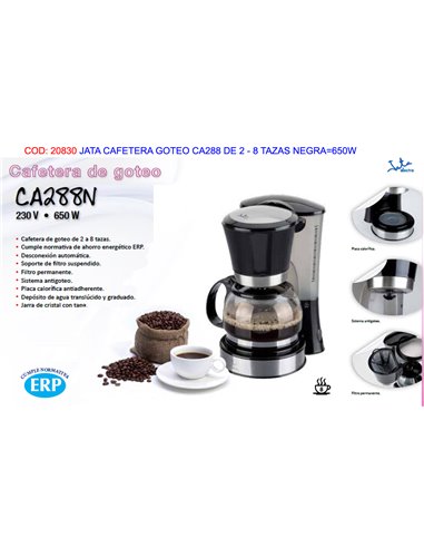 JATA CAFETERA GOTEO CA288650W DE 2 - 8 TAZAS NEGRA