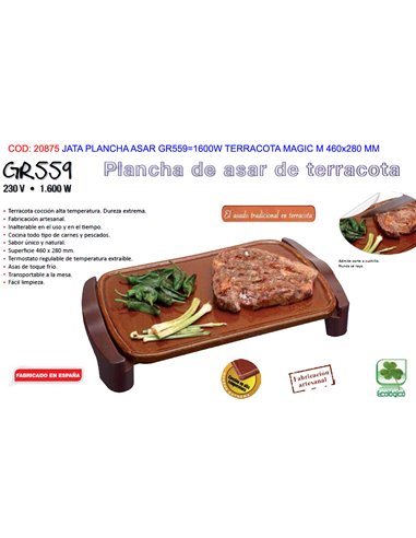 JATA PLANCHA ASAR GR5591600W TERRACOTA MAGIC M 460x280 MM