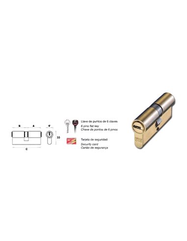 FAC CILINDRO EUROPERFIL SEGURIDAD 60P30x30 R 13.5 LATON23009