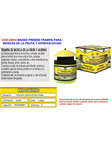 MASSO PREBEN TRAMPA PARA MOSCAS DE LA FRUTA Y AVISPAS231402