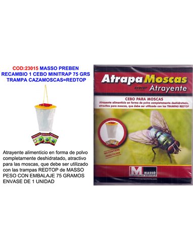 MASSO RECAMBIO 1 CEBO GRANULADO MOSCAS 45 GR PARA MINITRA230171