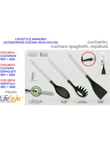 LIFESTYLE MARO�O ACC.COCINA INOX+NYLON CUCHARON2083