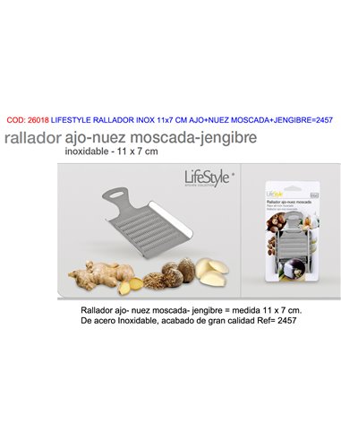 LIFESTYLE RALLADOR INOX 11x7 CM AJO+NUEZ MOSCADA+JENGIBRE2457