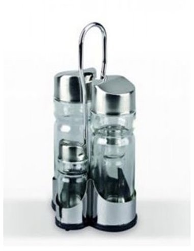 LIFESTYLE MENAJE ACEITERA VINAGRERA SALERO Y PIMENTERO INOX1480