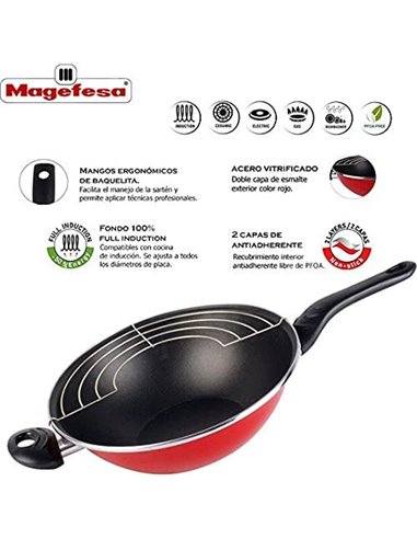 MAGEFESA PRAGA WOK 28 ACERO ESMALTADO  01108596