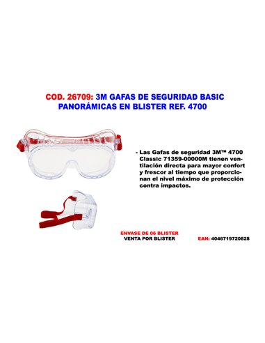 3M GAFAS SEGURIDAD BASIC 4700 Pc