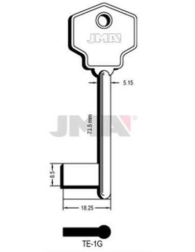 LLAVES JMA TIPO GORJA LATON MOD:TE-1G