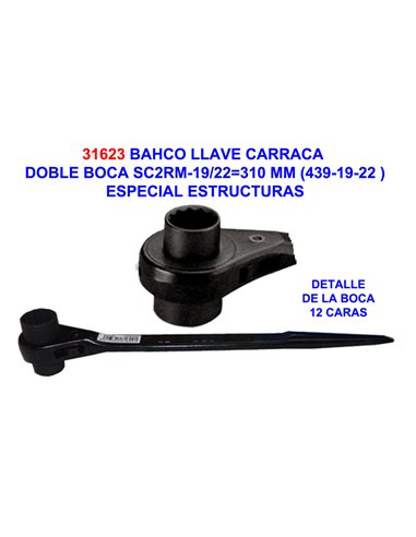 BAHCO CARRACA DOBLE BOCA SC2RM-19/22310 MM (439-19-22 )