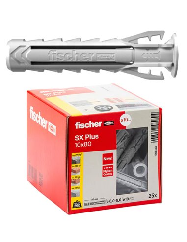 FISCHER TACOS SXL PLUS 10 GRIS 10x80  24829-568110