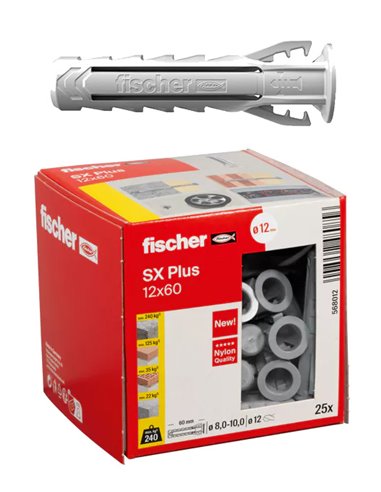 FISCHER TACOS SX PLUS 12 GRIS 12x60  568012