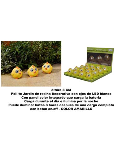 ALTUNA JARDIN POLLITO DECORATIVO RESINA AMARILLO 8 CM6181WPM16