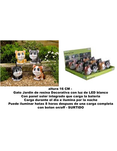 ALTUNA JARDIN GATO DECORATIVO RESINA SURTIDO 16 CM1020230PO