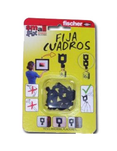 FISCHER COLGADOR FIJACUADROS NEGRO 8 UND POR BLISTER 518168