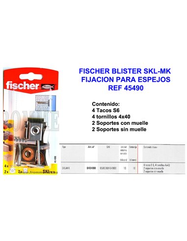 FISCHER BLISTER SKL-MK FIJACION PARA ESPEJOS45490