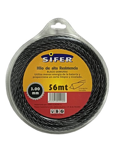 SIFER HILO DESBROZADORA NEGRO BLACK SAMURAY TRENZAD 3.00MM x 56M