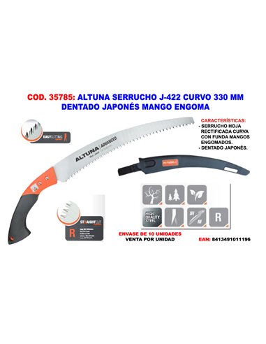 ALTUNA SERRUCHO J-422 CURVO 330 MM DENT JAPO M/ ENGOMADO + FUNDA