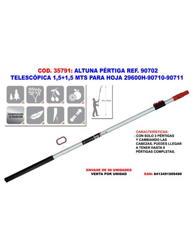 ALTUNA PERTIGA 90702 TELES 1,5+1,5M PARA HOJA 29600H/90710/90711