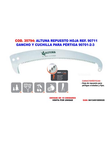 ALTUNA REP.HOJA 90711 GANCHO Y CUCHILLA PARA PERTIGA 90701-2-3