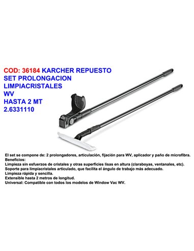 KARCHER REPSET PROLONGACION LIMPIACRISTALES WV 2 MT2.6331110