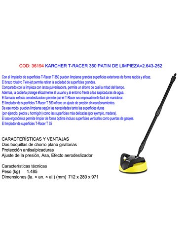 KARCHER T-RACER T-5 PATIN DE LIMPIEZA2.644-084.0