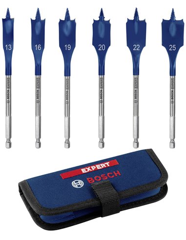 BOSCH ESTUCHE 6 BROCA PALA MADERA 13,16,19,20,22,25mm2608900333