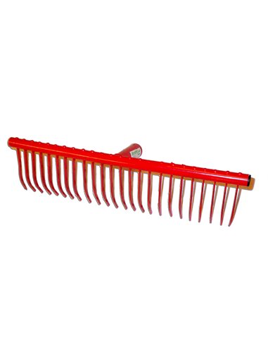 PLUVIA JARDIN RASTRILLO METAL ROJO 24PUASx44CM S/MANGOR109M-24T