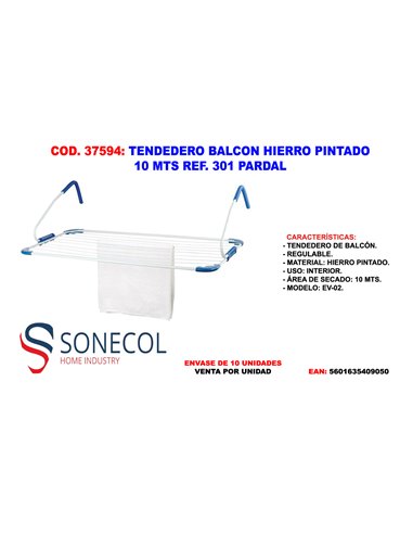 TENDEDERO BALCON HIERRO PINTADO 10 MTS  EV-02 REF.301P 