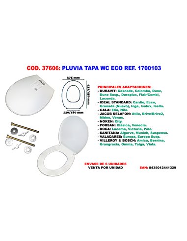 PLUVIA TAPA WC ECO REF. 1700103