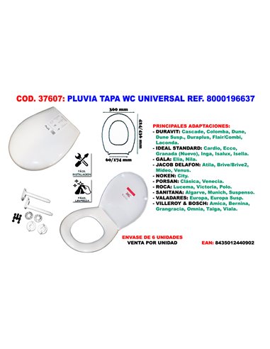 PLUVIA TAPA WC UNIVERSAL REF. 8000196637