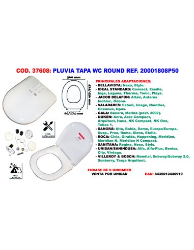 PLUVIA TAPA WC ROUND REF. 20001808P50