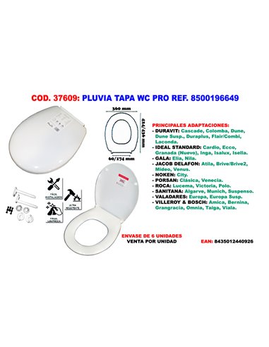 PLUVIA TAPA WC PRO REF. 8500196649