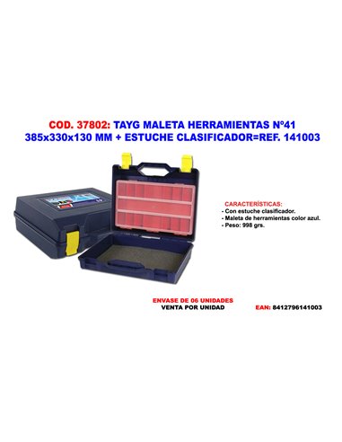 TAYG MALETA HERRAMIENTAS N�41 385x330x130 + ESTUCHE CLASI141003