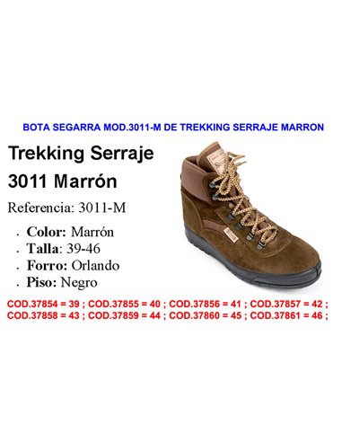 BOTA SEGARRA MOD.3011-M DE TREKKING SERRAJE MARRON TALLA 40