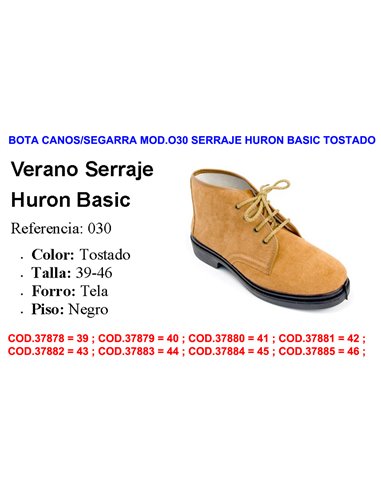 BOTA CANOS/SEGARRA MOD.030 SERRAJE HURON BASIC TOSTADO TALLA 39