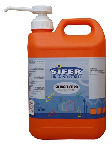 SIFER GEL CITRO CREMA LAVAMANOS MICROESFERAS 5 LITROS SI2122-5