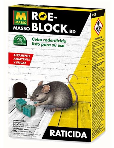 MASSO ROE-BLOCK BD 260 GR RATICIDA EN BLOQUE DE 20 GR231534