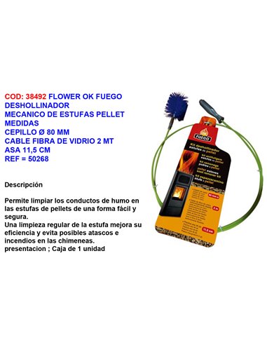 FLOWER OK FUEGO DESHO.MECANICO ESTUFA PELLET 200CMx �80MM50268