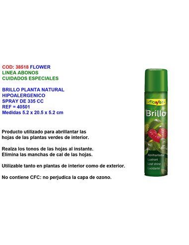 FLOWER BRILLO PLANTA NATURAL HIPOALERGENICO SPRAY 335 ML40501