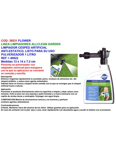 FLOWER LIMPIADOR CESPED ARTIFICIAL LISTO PARA USO 1 LT40622