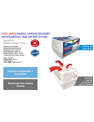 MASSO SECADRY ANTIHUMEDAD 1000 GR REF.231450